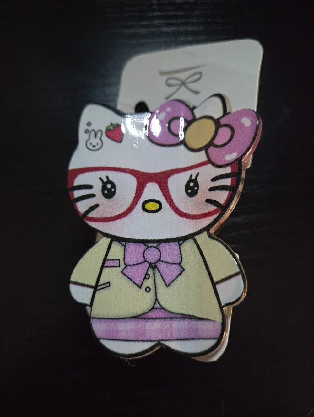 Hello Kitty Yellow Jacket Pink Bow Hair Clip